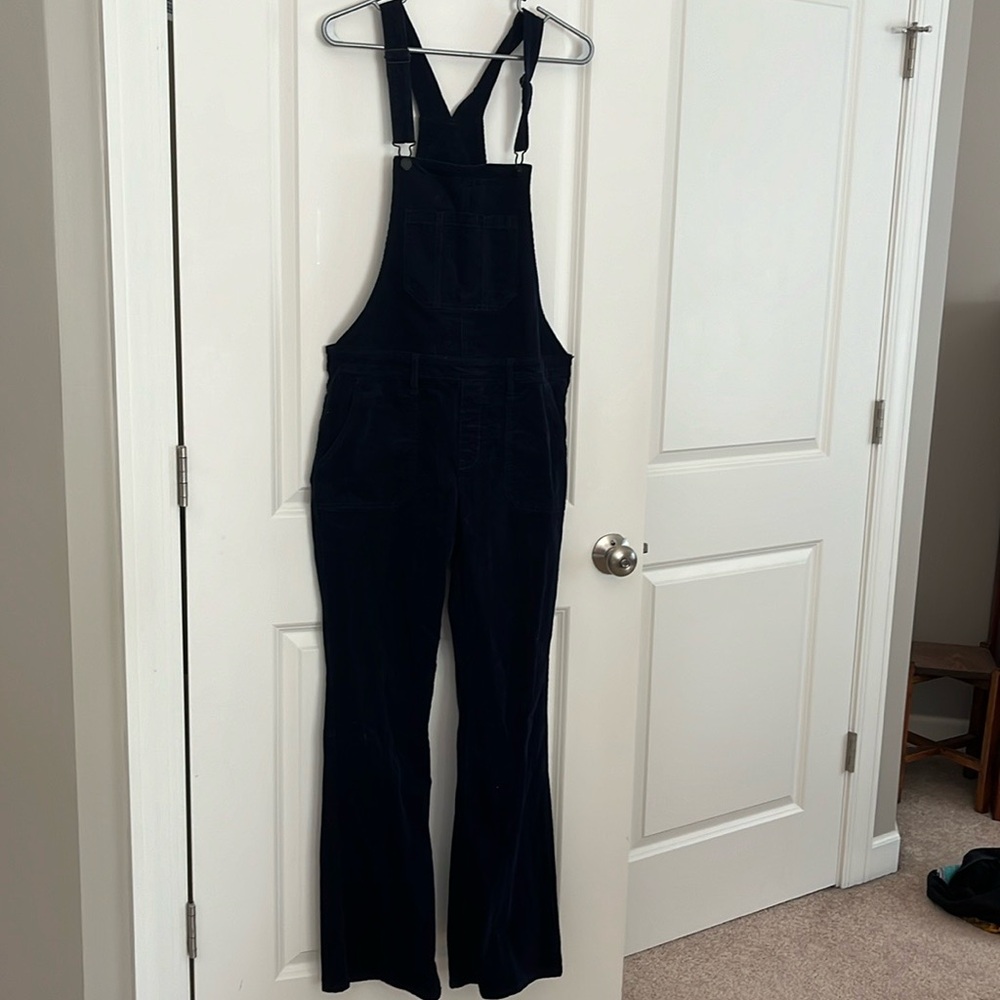 Unique corduroy boot cut overalls